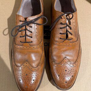 Johnston & Murphy Brown Leather Wingtip Brogue Oxfords Men’s 9M Dress Shoes